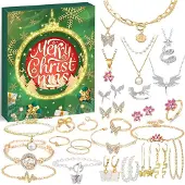 Merkloos Adventskalender Schmuck, 24 Überraschungen, für Frauen, Weihnachtskalender