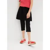 Bonprix Caprileggings , Mädchen, Gr. 128/134, N-Gr, schwarz, Obermaterial: 95% Baumwolle, 5% Elasthan, Hosen Caprileggings, aus elastischem Baumwoll-Mix, Capri-Länge, mit integriertem Rock