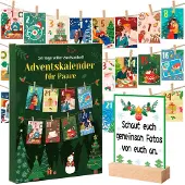 Dripio Adventskalender für Paare 2025 – 24 Karten, Holzklammern, Tischkalender