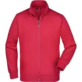 James & nicholson Sweat-Jacke aus formbeständiger Sweat-Qualität red, Gr. L