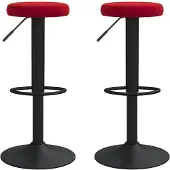 vidaXL Barhocker 2 Stk. Weinrot Samt