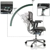 Hjh OFFICE Luxus Chefsessel ERGOHUMAN BASE GEN2 Ergonomischer Bürostuhl mit Armlehnen (höhenverstellbar) Netzstoff Drehstuhl für Büro, Zuhause