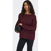ONLY Strickpullover "ONLNELLIE LS O-NECK KNT NOOS" Materialmix, regular fit