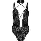 Hunkemoller Private Body offenem Schritt Brandy Schwarz
