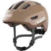 ABUS Kinderhelm Smiley 3.0 FL.ACE LED - mit Magnetverschluss, Rücklicht und Insektenschutz - Fahrradhelm für Kinder und Kleinkinder auf Laufrad, Fahrrad und im Kindersitz - braun, Größe M