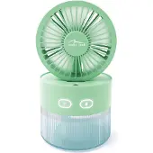 Media-Tech Tischventilator mit Luftbefeuchtung. Fassungsvermögen 350ml. Nebel von 40ml/h. USB-C-Stromversorgung.