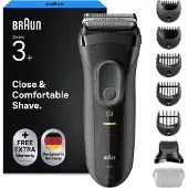 Braun 3000BT, Folienschaber, Schwarz, Grau, LED, Akku, Integrierte Batterie, 45 min