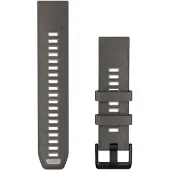 Simpletek Garmin 010-14509-00 | Silikonarmband Quickfit 22 mm, Anthrazit/Silber