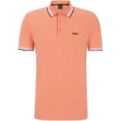 BOSS Poloshirt Paddy normale Passform orange einfarbig Baumwolle