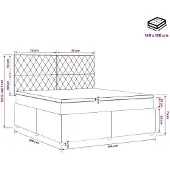 vidaXL Boxspringbett mit Matratze Hellgrau 140 x 190 cm Samt