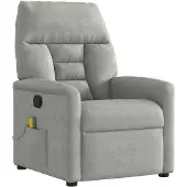vidaXL Massagesessel Hellgrau Mikrofasergewebe