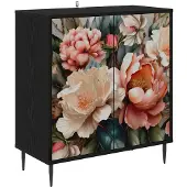 vidaXL Sideboard BORNE Schwarz Eichen-Optik 69 x 33 x 76 cm