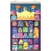 Dripio Moschee-Ramadan-Kalender aus Stoff, 110x70 cm, DIY, wiederverwendbar