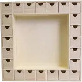 Dripio Hölzerner Adventskalender, Beige, 39 x 39,5 x 6,5 cm