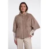 Rino & Pelle Strickcape Fellimitat-Jacke mit Halbarm und Stehkragen / Poncho-Stil