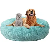 Sonstiges Hundebett rund Ø110cm Emerald Green Plüsch waschbar rutschfest