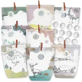 Dripio Adventskalender zum Befüllen, 24 Papiertüten mit Zahlenaufklebern