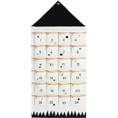 Dripio Stoff-Adventskalender zum Befüllen, Hausform, 4 Fächer, 110x50 cm