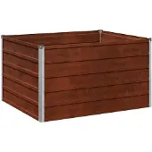 Syfax Hochbeet im Garten Rostig 100 x 80 x 55 cm Pappe