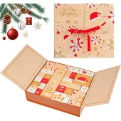 Dripio Adventskalender zum Befüllen, 24 leere Schachteln, 33,5x30,5x8 cm