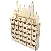 Merkloos Holz-DIY-Kalender für Ramadan und Eid Mubarak Dekoration