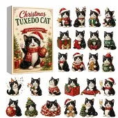Merkloos 2D-Acryl-Katzenbaum-Adventskalender für die Weihnachtszeit