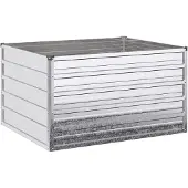 Syfax Hochbeet im Garten Silber 100 x 80 x 55 cm verzinkt