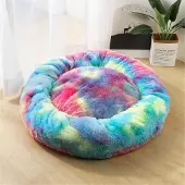 Sonstiges Hundebett Katzenbett Flauschig Rund aus Plüsch 60cm Schillerndes Blau