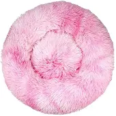Sonstiges Hundebett Katzenbett Flauschig Rund 110cm Rosa Plüsch Donut Kissen
