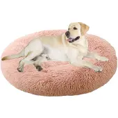 Sonstiges Hundebett Katzenbett Donut rund Ø50cm Pink waschbar in Lederoptik