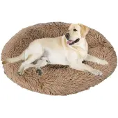Sonstiges Hundebett Katzenbett Donut Ø120cm Khaki Waschbar Flauschig Rutschfest