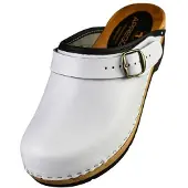 Merkloos Holzschuhe für Damen aus echtem Leder mit ergonomischer Sohle