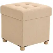 Relaxdays Hocker mit Stauraum Creme