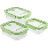 Lékué Set aus 3 rechteckigen Glasbehältern, 100% luftdicht:1520-1050-640 ml