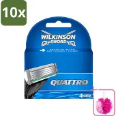 Wilkinson 10 x Quattro Ersatzklingen mit Präzisionstrimmer - Sparpackung - 10 Stücke