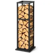Relaxdays Hohes Kaminholzregal aus Metall Schwarz