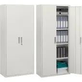 HOMCOM Aktenschrank Büroschrank Stahl Weiß 80L x 40B x 180H cm
