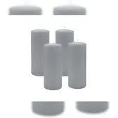 Kopschitz Kerzen 4er Set Stumpenkerzen/Adventskranzkerzen Silbergrau Ø 40 x 200 mm