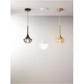 FABAS LUCE Apollo Pendelleuchte aus Metall und mundgeblasenem Glas - modernes Design, E27-Fassung, höhenverstellbar bis 2000 mm, ideal für die Innenbeleuchtung