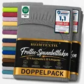 EXKLUSIV HEIMTEXTIL Doppelpack Frottee Spannbettlaken 140 - 160 x 200 cm Anthrazit