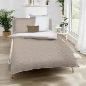 Kaeppel Mako-Satin Bettwäsche Athletics 135x200 cm + 80x80 cm mandel