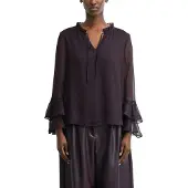Comma Chiffonbluse mit Volant-Ärmeln im Layer-Look