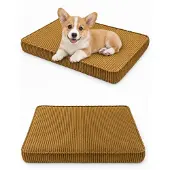 FORTISLINE Hundebett Hundekissen Hundematte Cord 45X65X8 Cm Honiggelb