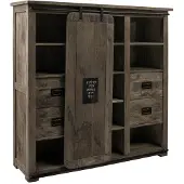 MASSIVMOEBEL24.DE MASSIVMOEBEL24 Highboard Mango 142x45x147 grau lackiert RAILWAY #262