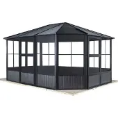 Sojag Pavillon "Charleston 12x15", grau (anthrazit), B/H/T: 489cm x 280cm x 384cm, Pavillons, Pavillon, Wintergarten, BxT: 489x384 cm