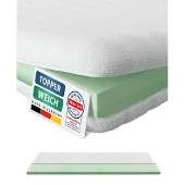 AM Qualitätsmatratzen | Basic Komfortschaum-Topper | 105x190 cm | 6 cm Höhe | Matratzentopper | 105/190 | Komfortschaum Topper