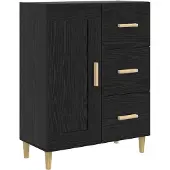 vidaXL Sideboard Schwarze Eiche 69,5 x 34 x 90 cm Holzwerkstoff