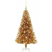 vidaXL Weihnachtsbaum mit 150 LEDs mit Ständer Gold 120 cm PET 3396607