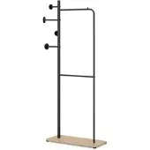 Costway Garderobenständer, 2 Kleiderstangen, 4 Haken, Schuhablage, Standfuß, für Schlafzimmer & Flur.