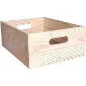 Wellhome Stapelbare Aufbewahrungsbox Aus Massivem Kiefernholz 40x30x15 Cm